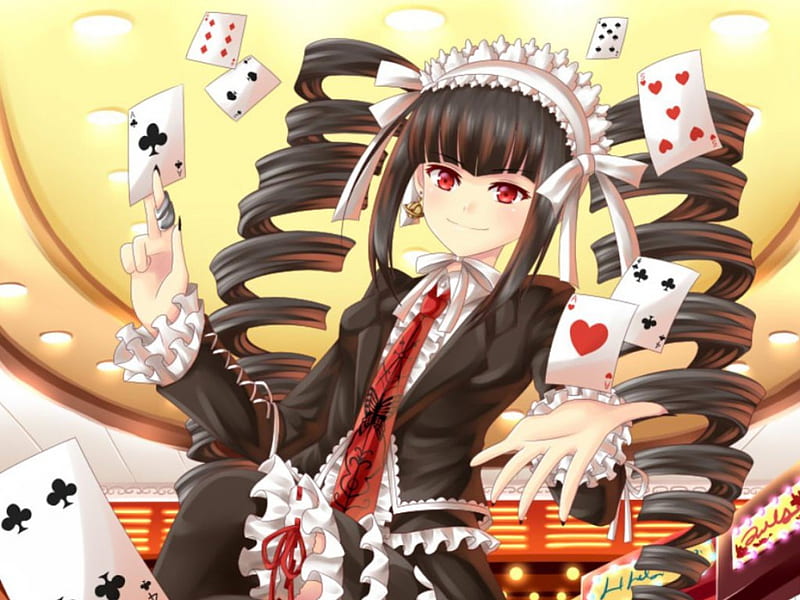Let's Play Cards, pretty, dangan ronpa, bonito, card, sweet, nice, twin  tail, HD wallpaper | Peakpx