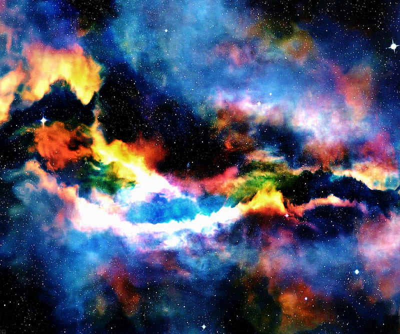 Nebula, clouds, colorful, galaxy, outer space, space, HD wallpaper