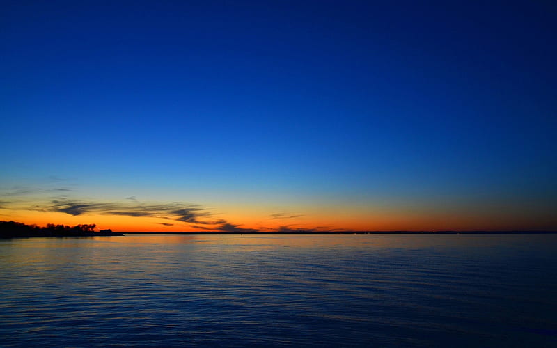 Sea sunset skyline-High Quality, HD wallpaper