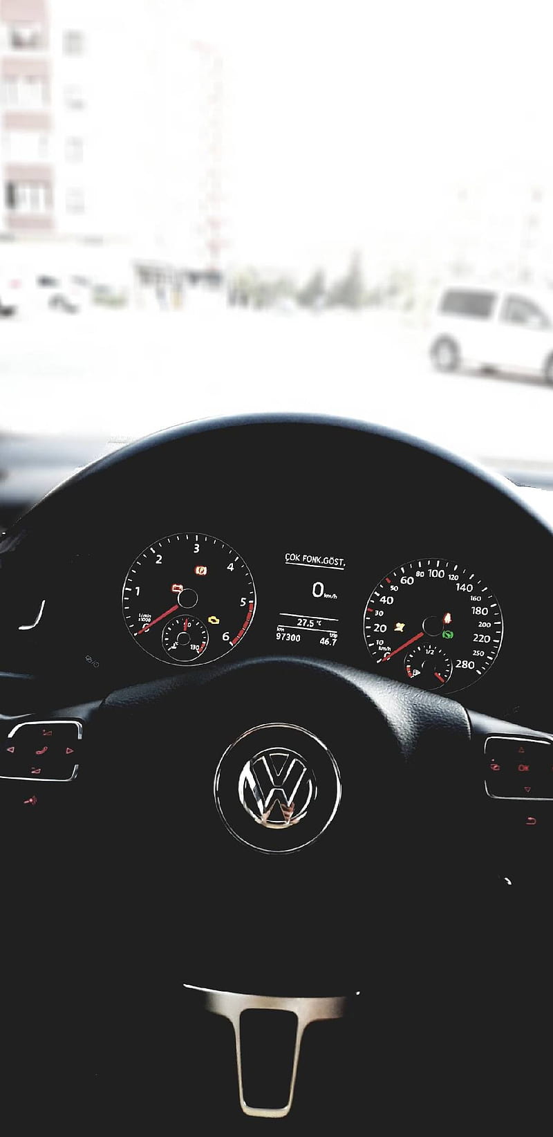 Volkswagen, car, wheel, driving, interior, polo, steering, drive, logo, HD phone wallpaper
