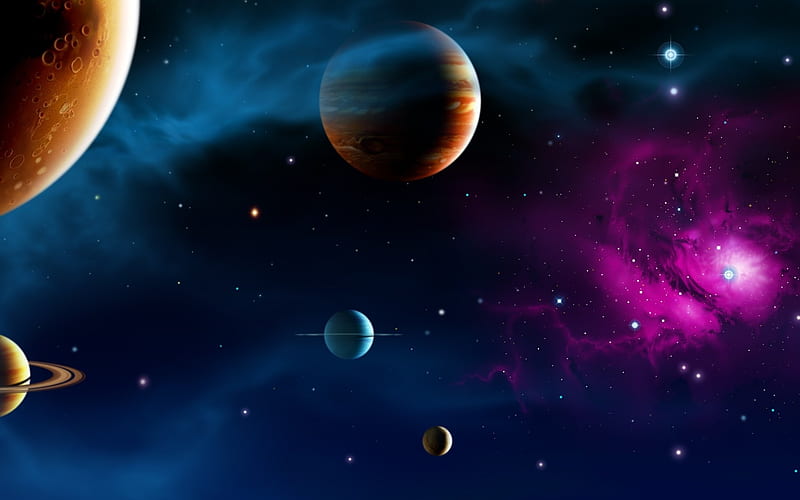 Astronomical Art Planets and the Universe Space Art, HD wallpaper