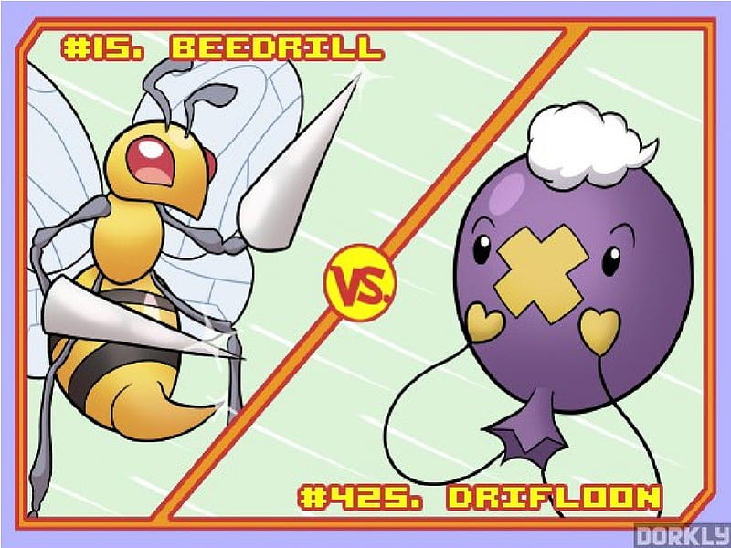 Pokemon Battles That end Wrong: Beedrill vs. Drifloon, battle, anime, beedrill, drifloon, pokemon, funny, HD wallpaper