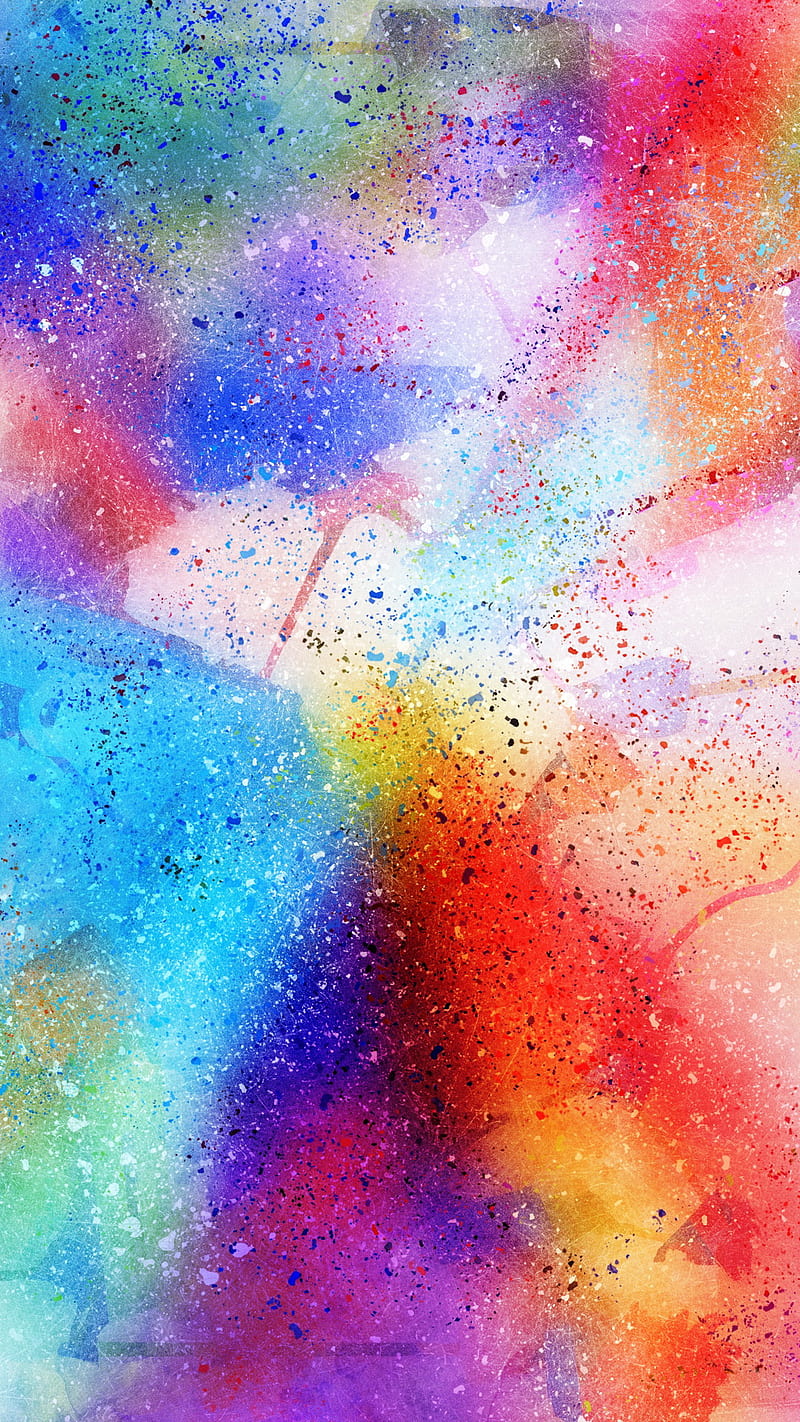 Watercolor, colorful, galaxy, mix, paint, pink, purple, rainbows, shine, unicorn, white, HD phone wallpaper