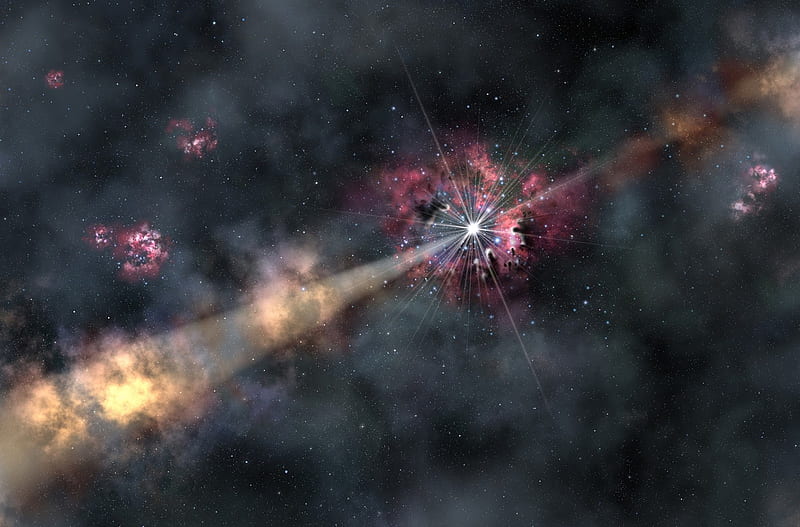 Historic GammaRay Burst Detected at the Heart of an Ancient Galaxy