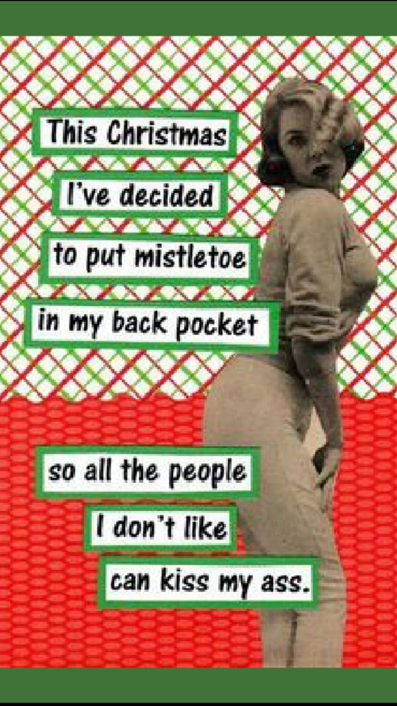 Mistletoe, christmas, funny, holiday, humor, quote, quotes, sarcasm, sarcastic, vintage, yule, HD phone wallpaper
