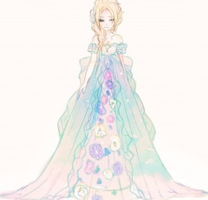 Watercolor Fashion Illustration Girl In A Long Wedding Dress Stock  Illustration - Download Image Now - iStock