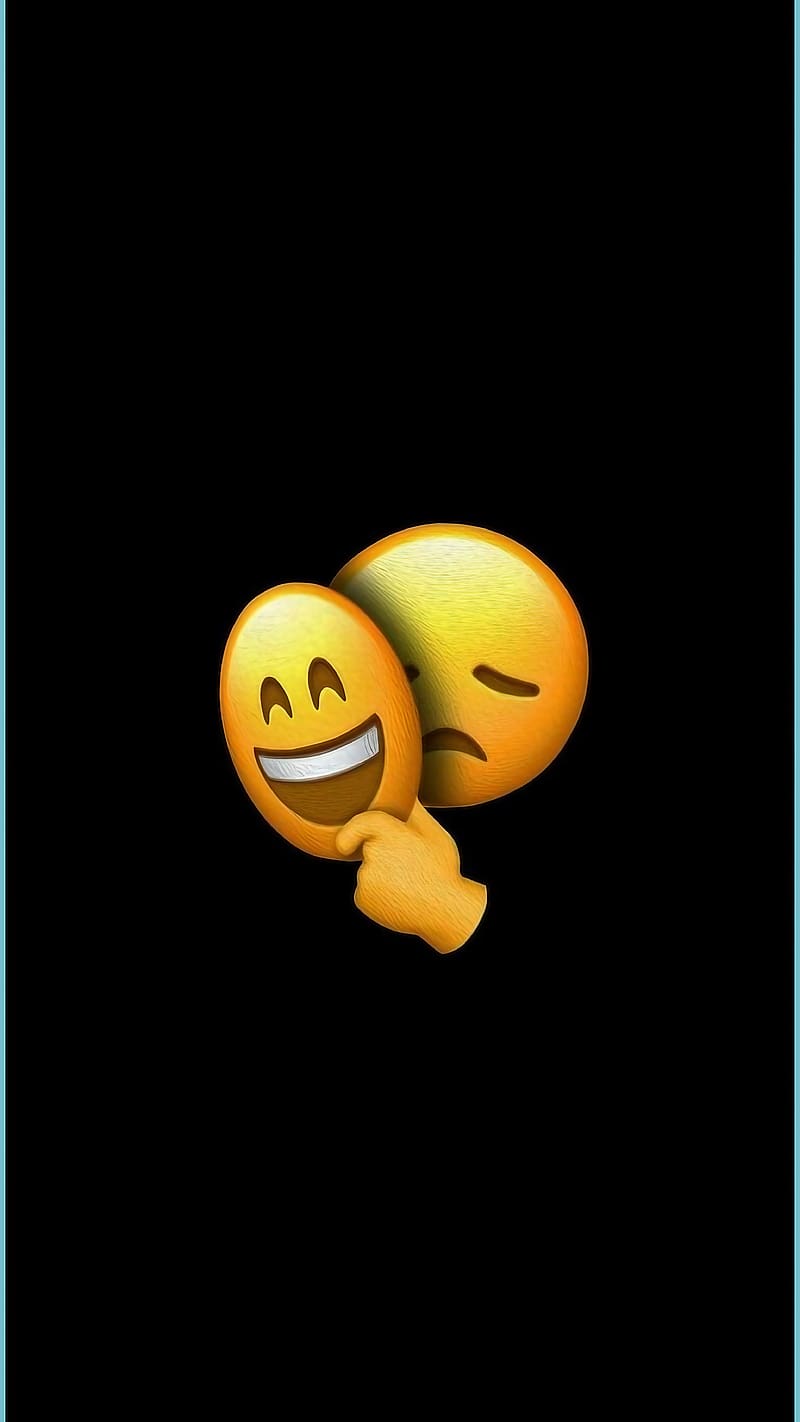 Sad And Happy, happy and sad emoji, emoji, HD phone wallpaper