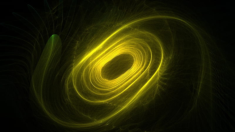 Yellow hole, attractor, circle, hole, line, yellow, bonito, abstract, ellipse, nice, fractal, curve, color, HD wallpaper