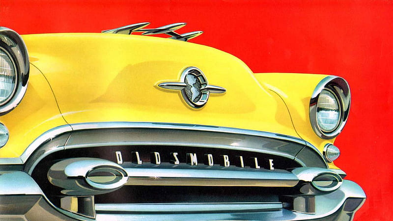 1955 Oldsmobile cover art, carros, art, oldsmobile, automobile, vintage, HD wallpaper