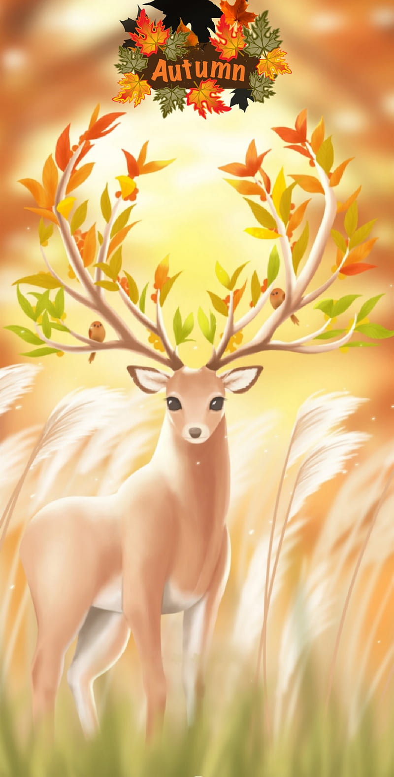 Autumn samsung note, 10, cutout, deer, fall, hidden, leaf, nature, plus, HD phone wallpaper