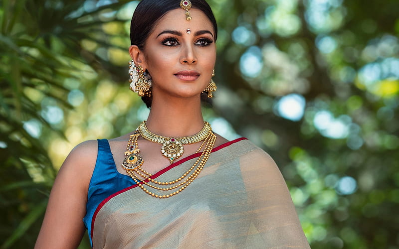Darshithmitha Gowda, indian model, portrait, face, beautiful eyes, Bollywood, Indian make-up, HD wallpaper