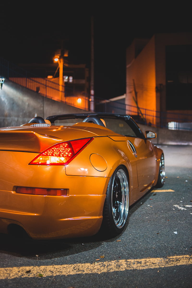 car, sports car, rear view, yellow, HD phone wallpaper