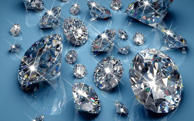 Sparkling Diamonds, cut, sarkling, big, small, diamonds, many, HD wallpaper