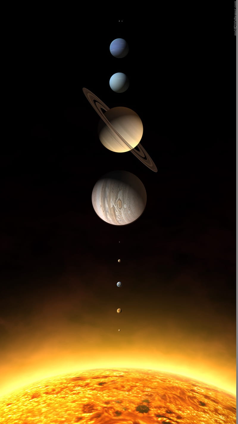 Solar system, galaxy, planets, space, sun, HD phone wallpaper