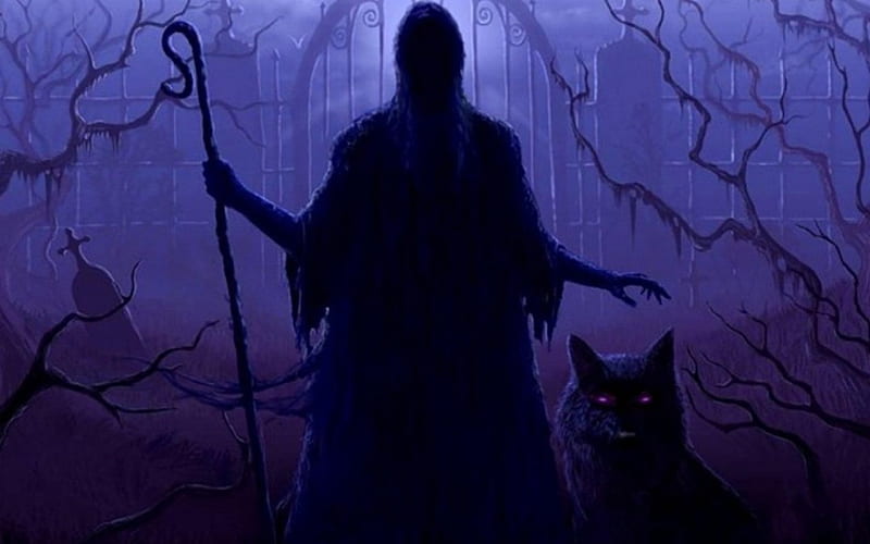 DEATH SHEPHERD, wolf, purple, shepherd, dark, HD wallpaper