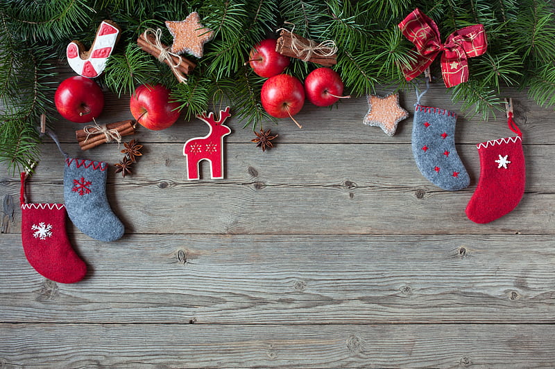 Merry Christmas!, red, deco, craciun, green, christmas, texture, wood, card, HD wallpaper