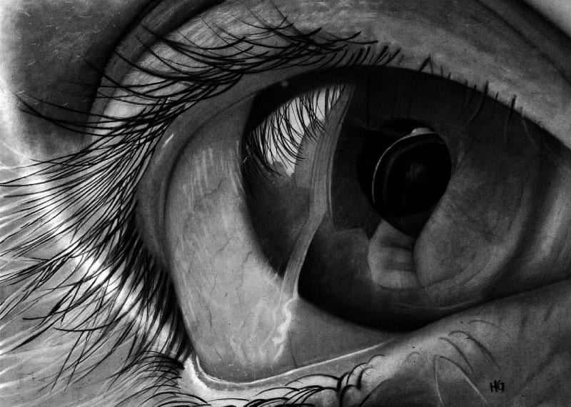 Sad Eye, Abstract, Sketch, Art, Tears, HD wallpaper | Peakpx