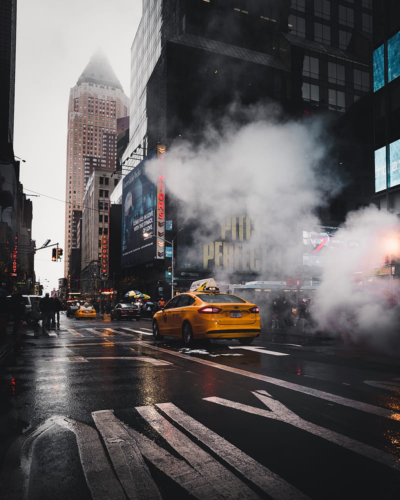 New York, car, taxi, HD phone wallpaper