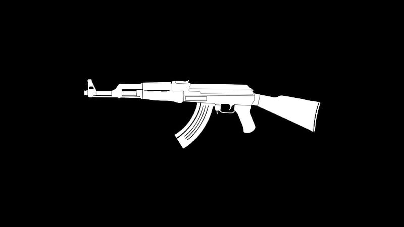 AK47 Gun Weapon Minimalism, ak47, gun, weapon, minimalism, HD wallpaper