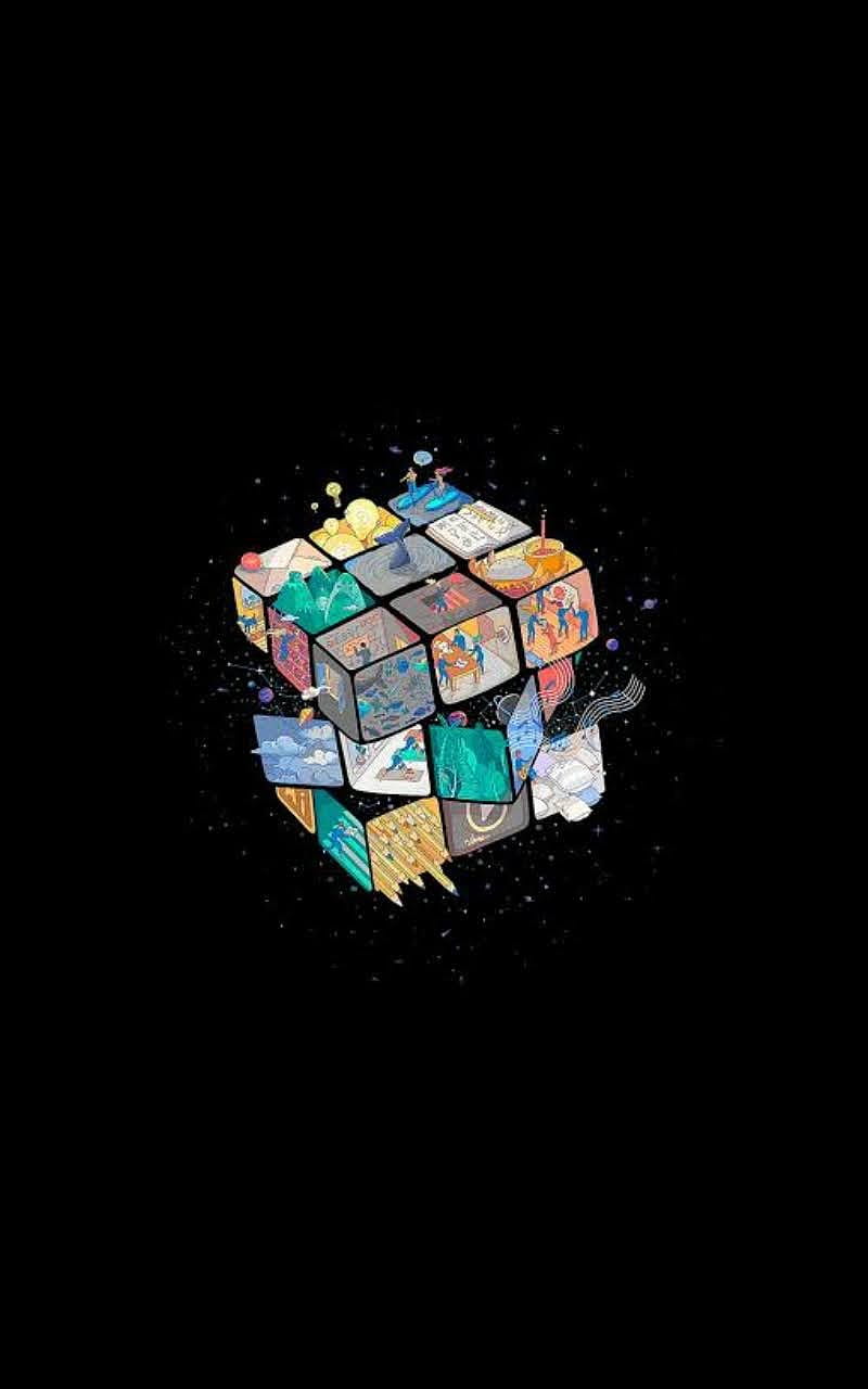 Cube, dark, amoled, creative, HD phone wallpaper | Peakpx