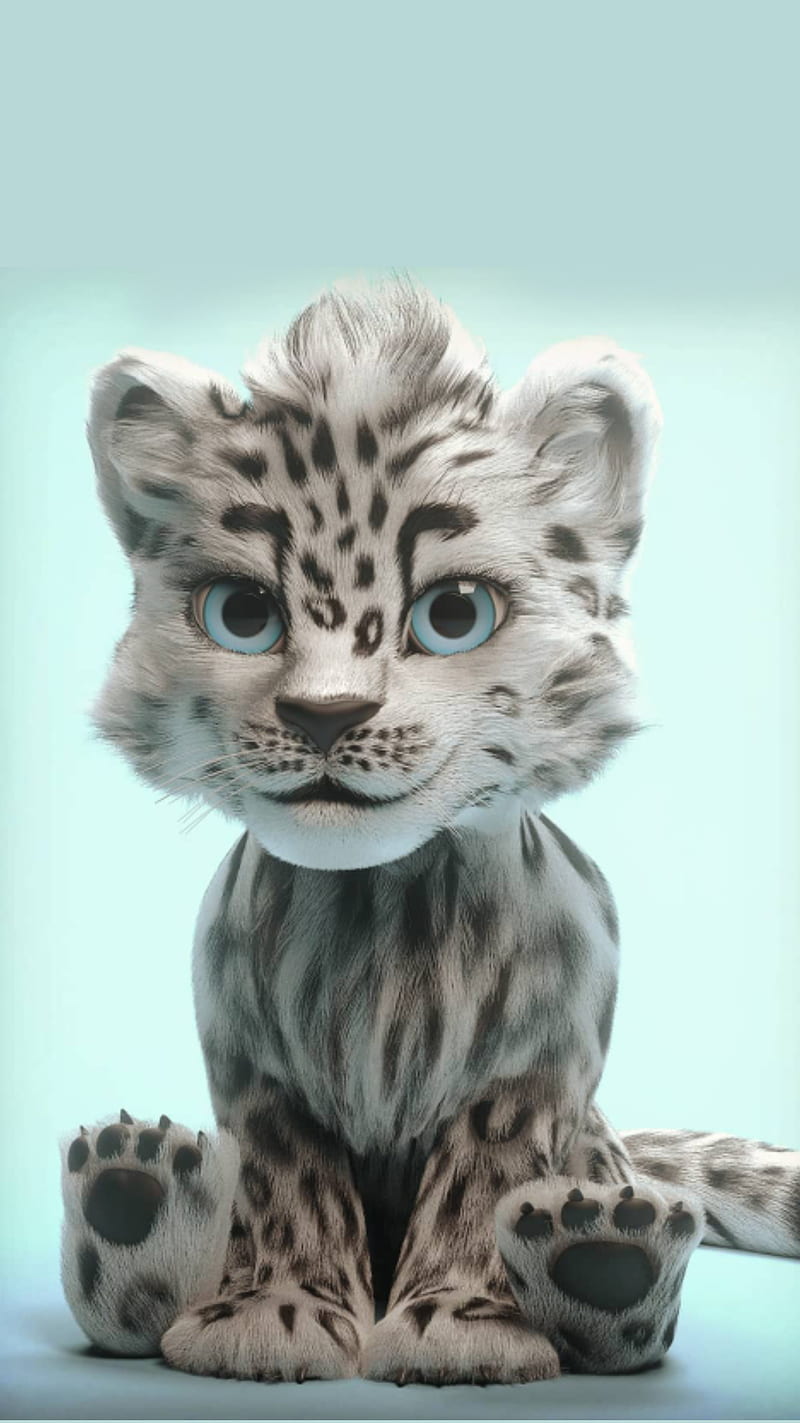 White Leopard, 3d, animals, animation, cute, movies, tiger, HD phone wallpaper
