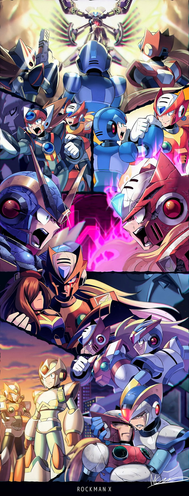 Megaman, anime, capcom, game, megaman x, rock man, zero, HD phone wallpaper