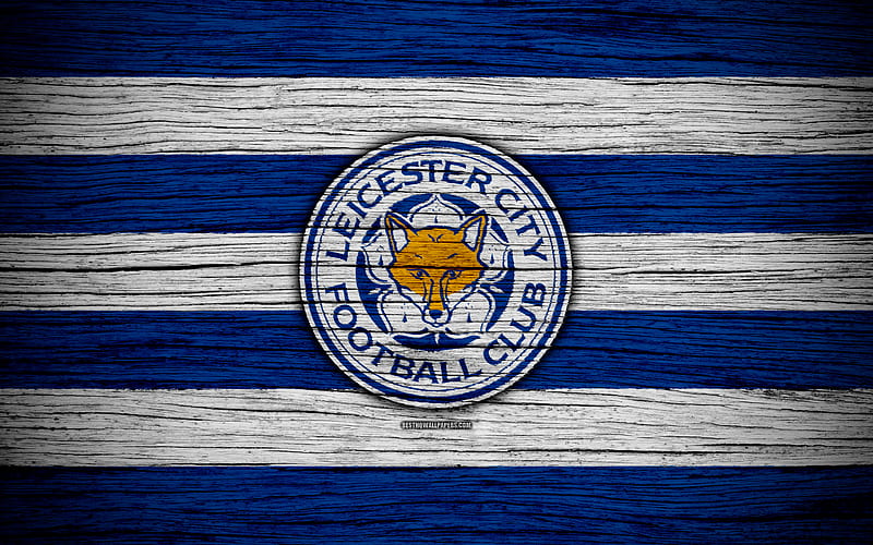 Leicester City Premier League, logo, England, wooden texture, FC Leicester City, soccer, football, Leicester City FC, HD wallpaper