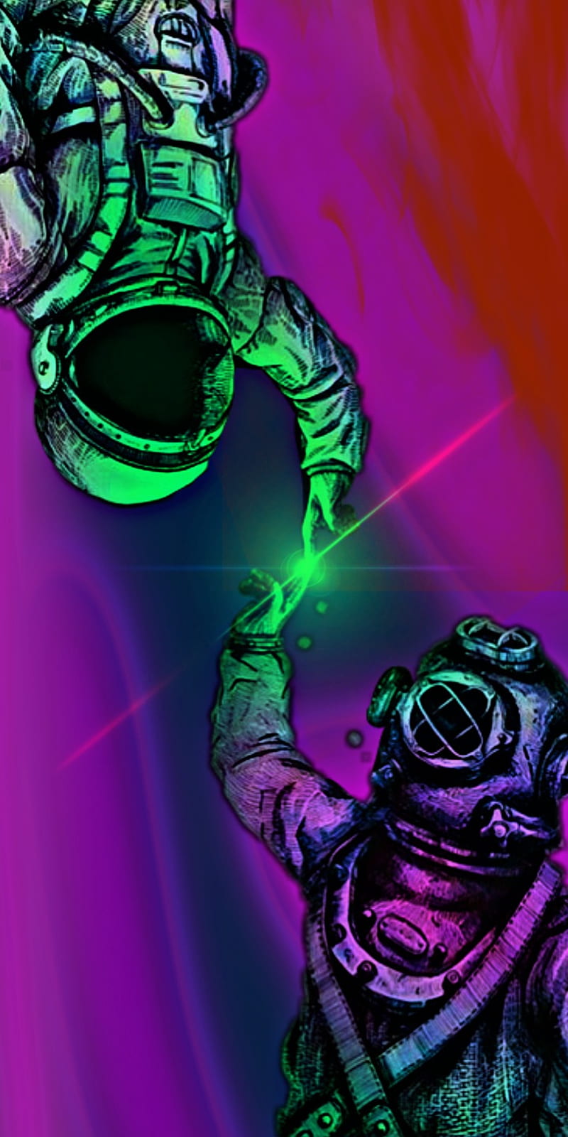 Art astronaut, art, astronaut, color, colors, desenho, diver, people, HD phone wallpaper