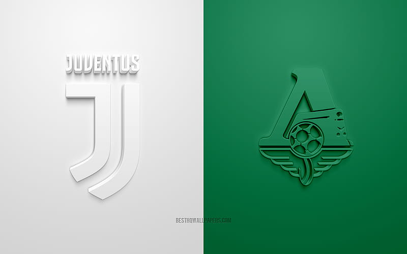 Juventus vs Lokomotiv Moscow, Champions League, 2019, promo, football match, Group D, UEFA, Europe, Lokomotiv Moscow, Juventus FC, 3d art, 3d logo, HD wallpaper