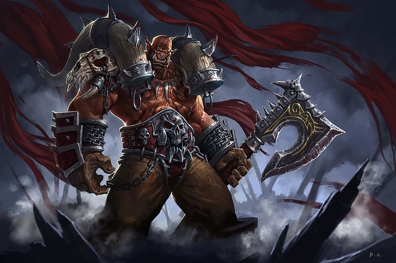 Weapon, Warcraft, Warrior, Video Game, World Of Warcraft, Orc, Grom Hellscream, HD wallpaper