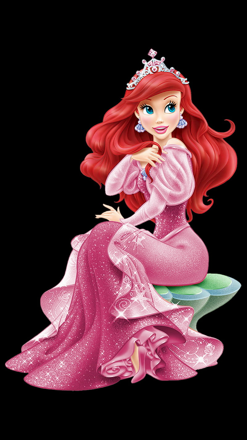 Sirenita Amoled Ariel Black Disney Movie Pink Princess Red Samsung Hd Mobile Wallpaper Peakpx