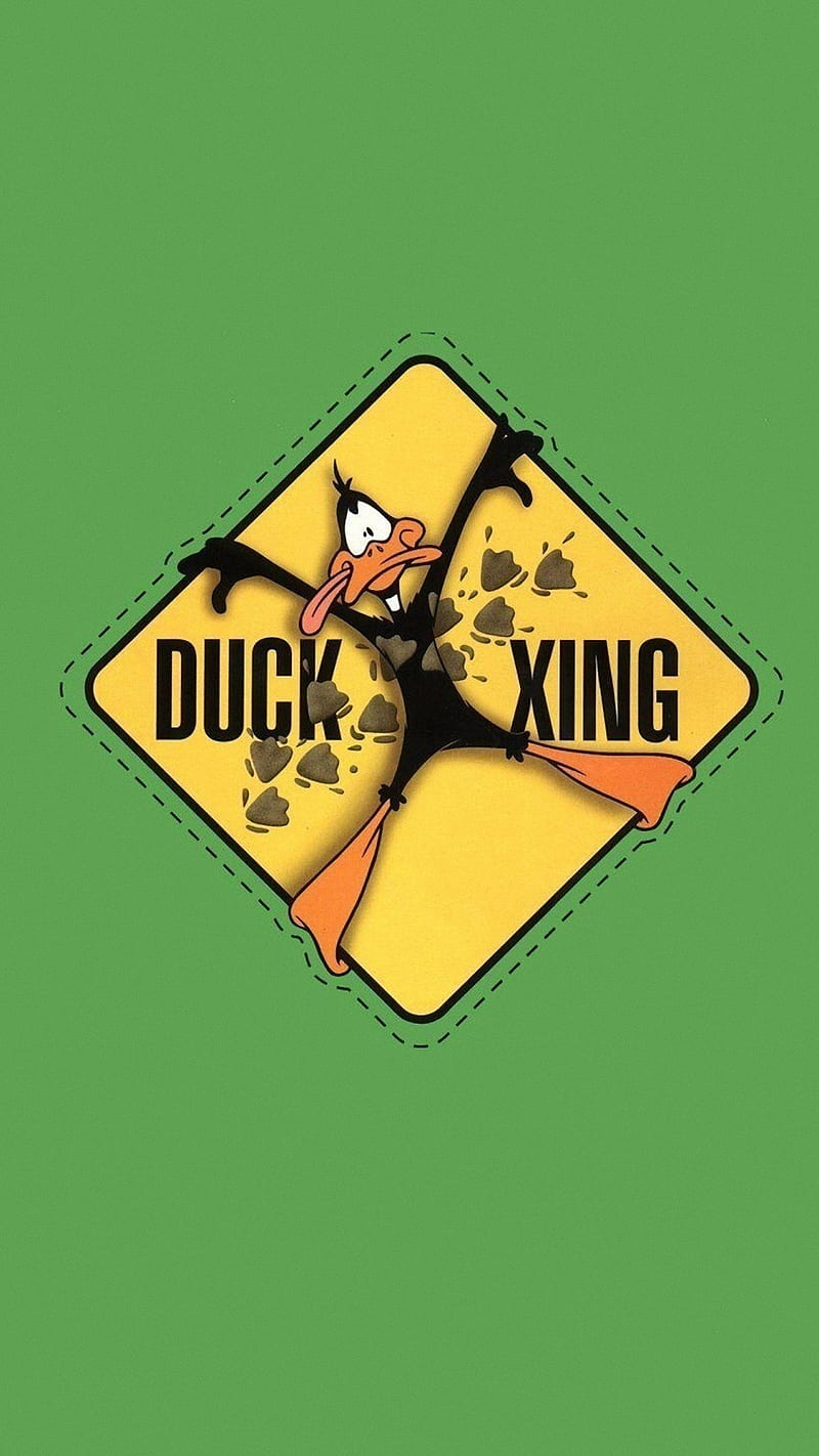Dufy duck, black, game, gold, locked, logo, looney, mass, over, pride, warning, HD phone wallpaper