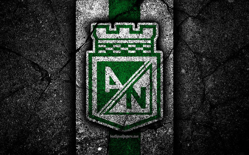 Deportivo Cali, Colombian football club, green logo, green carbon fiber  background, HD wallpaper