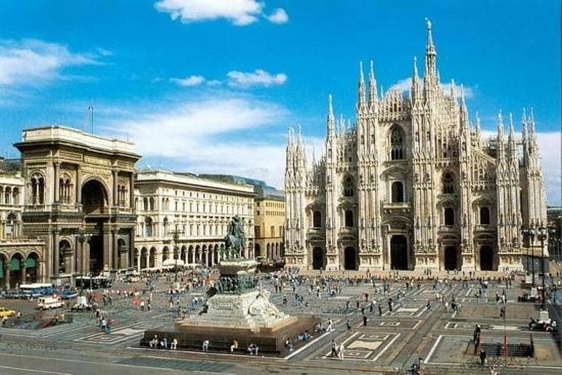 cathedral, milan, italy, square, HD wallpaper