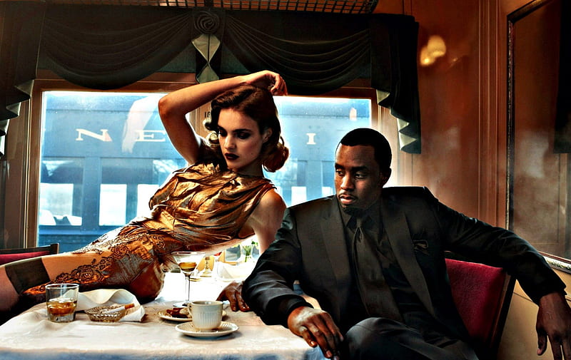 Natalia Vodianova and Puff Daddy, vogue, model, Puff Daddy, man, woman, Natalia Vodianova, Annie Leibovitz, graphy, girl, HD wallpaper