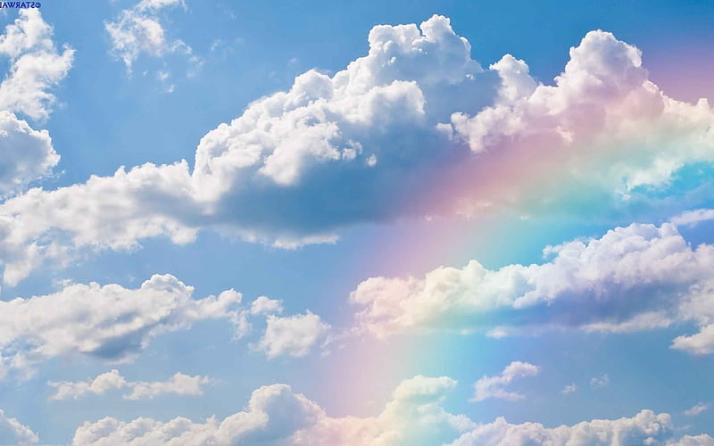 Rainbow sky, heaven, rainbow, cloud, sky, HD wallpaper