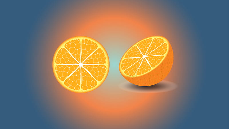Orange, fruit, fruits, illustrator, minimal, nature, tasty, HD wallpaper