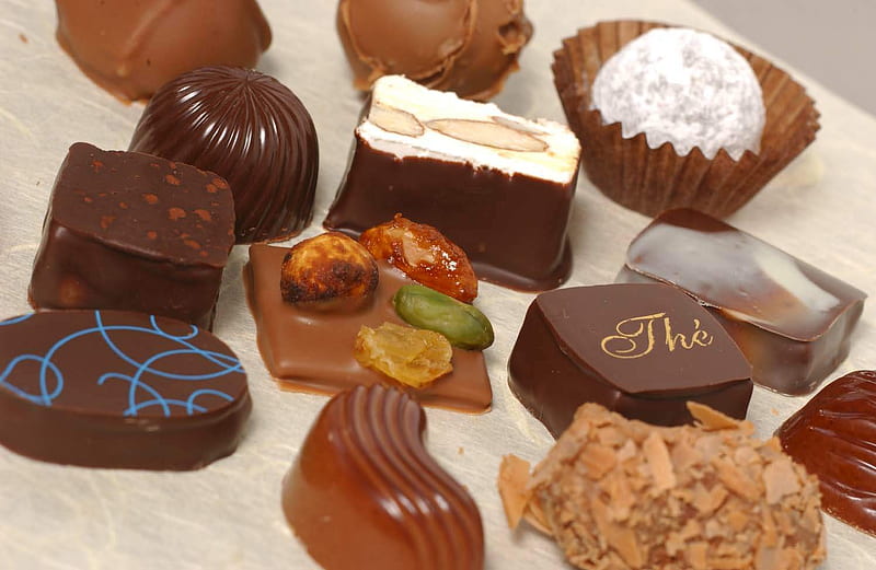 Pralines Chocolates, candy, fancy, chocolate, sweet, HD wallpaper