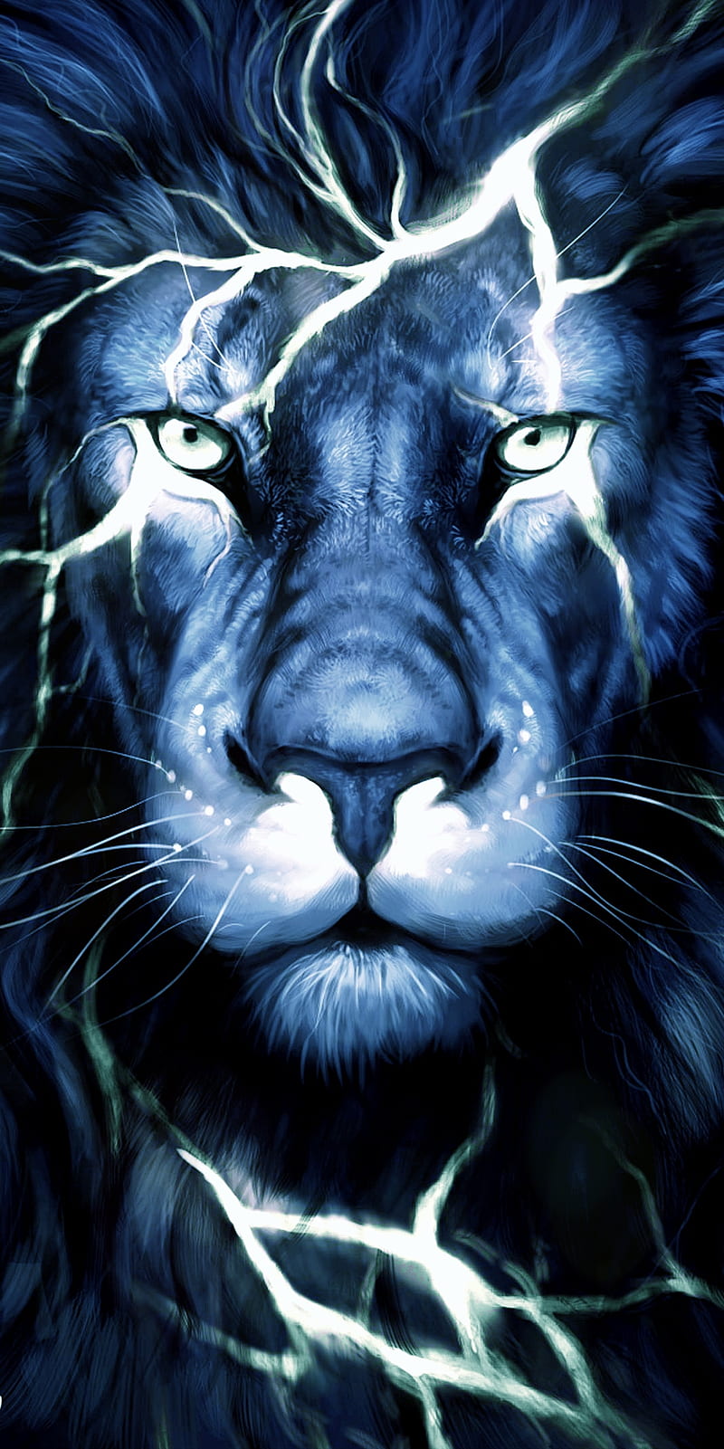 Dark lion, animal, black, face, lion, panther, HD phone wallpaper