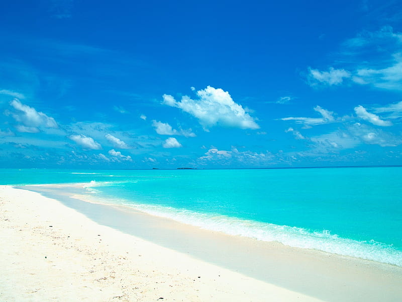Blue sky and water in the white sand beach, HD wallpaper | Peakpx