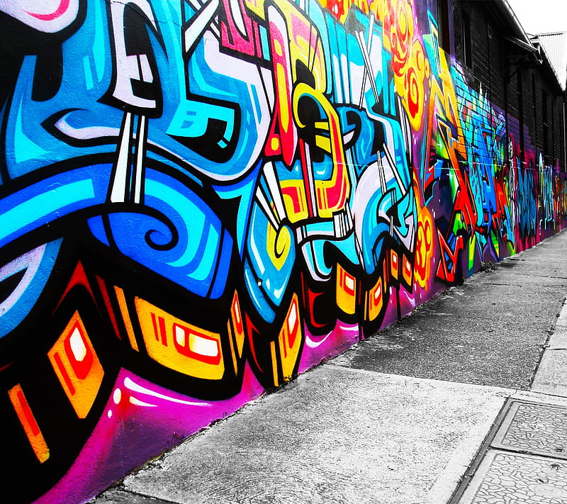 Sidewalk Art, grafitti, HD wallpaper