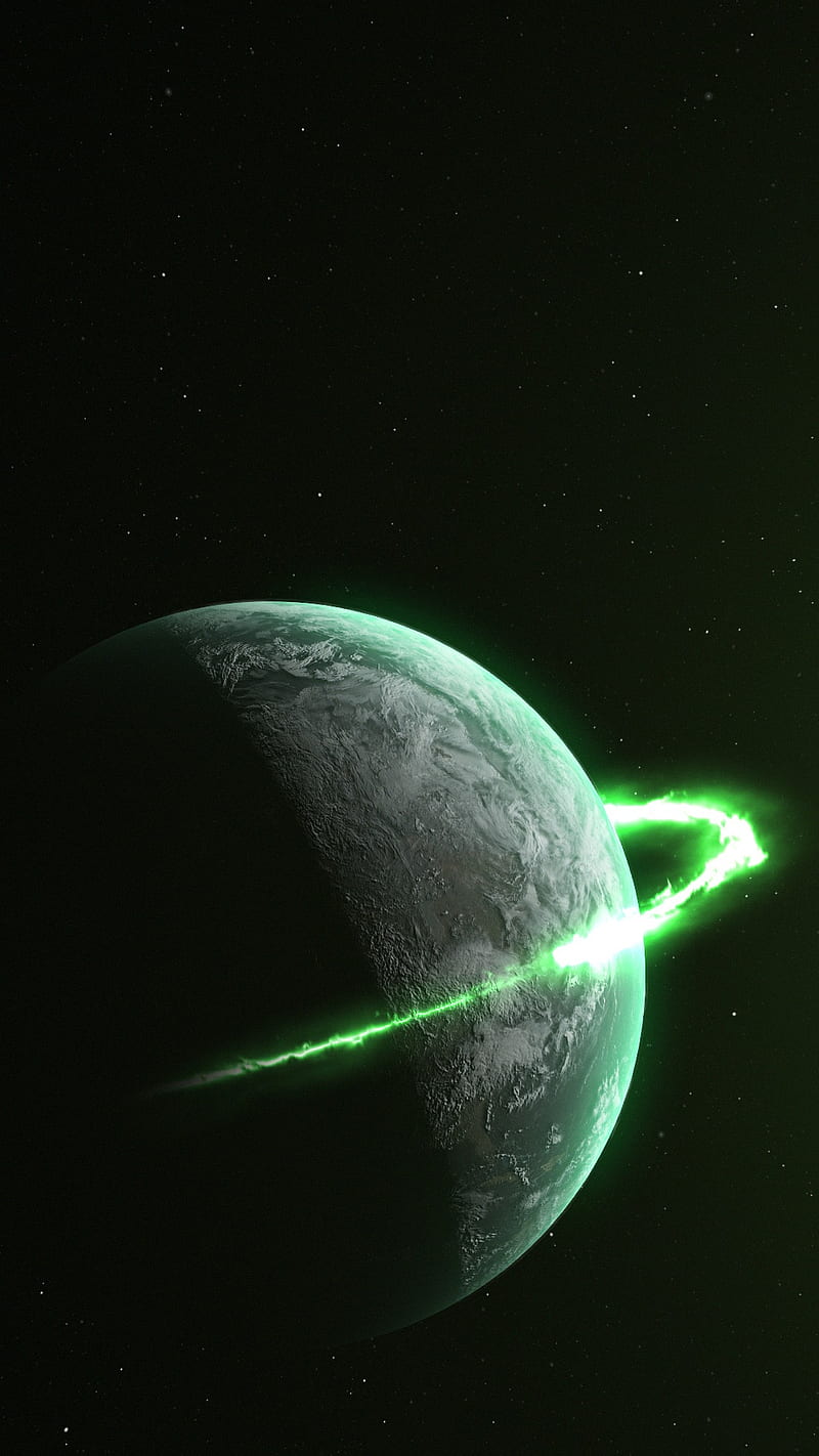 Green planet , planets, space, HD phone wallpaper