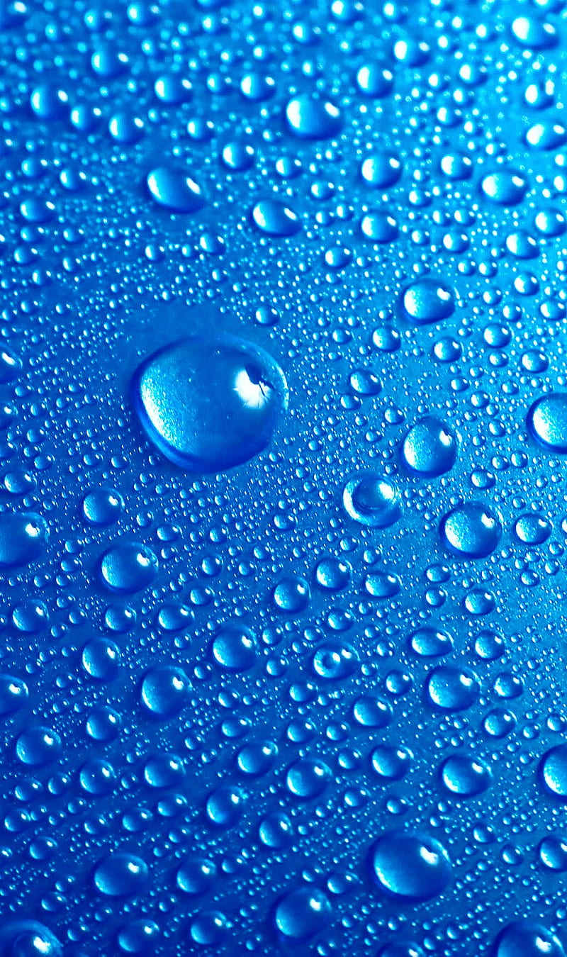 raindrops blue, water, blue, fond, background, full, gotas water, HD phone wallpaper
