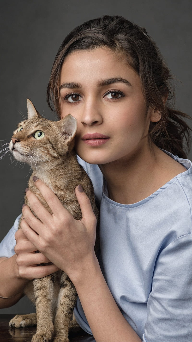 Cute Alia Bhatt , alia bhatt, bonito, cat, actress, HD phone wallpaper