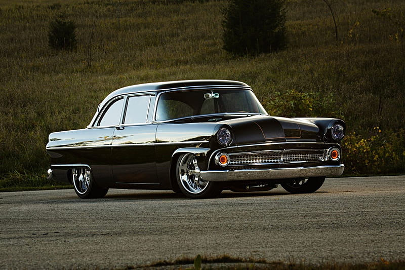 1955 Ford Customliner Sedan, Classic, Black, 1955, Muscle, HD wallpaper ...