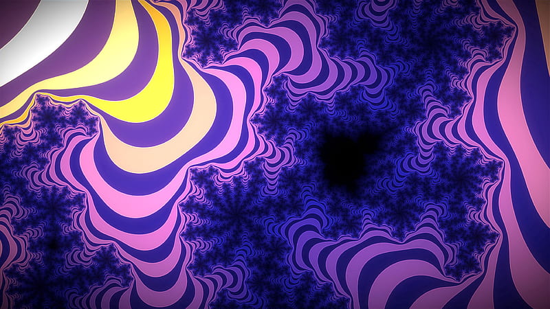 Purple Blue Fractal Abstraction Optical Illusion, HD wallpaper
