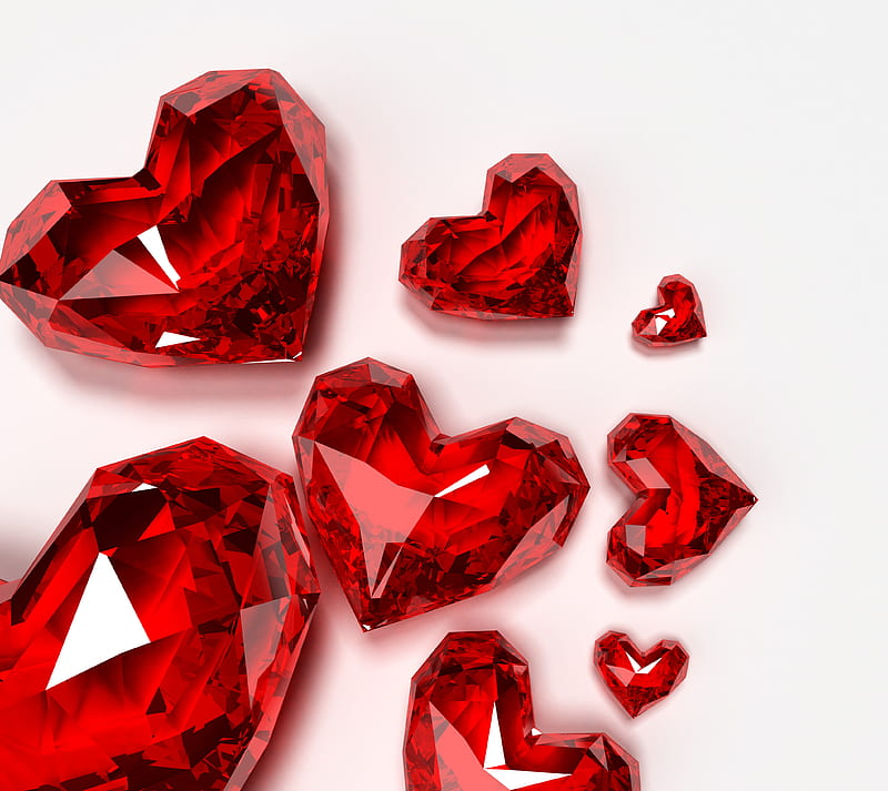 Crystal Hearts, 14 feb, love, valentine, you, HD wallpaper