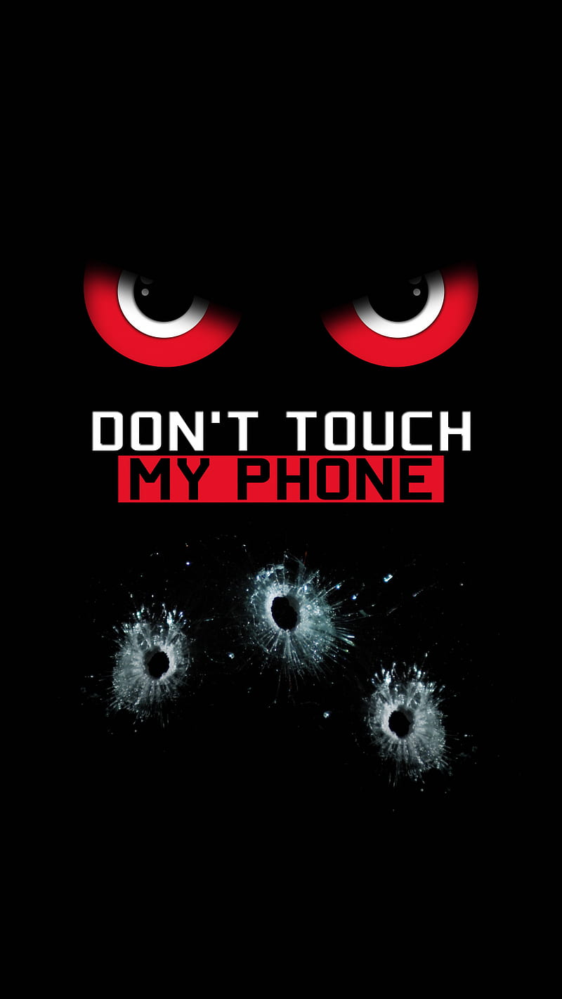 Dont touch my phone, Emoji, angry, black, danger, evil, eyes, glass, honor, red, HD phone wallpaper