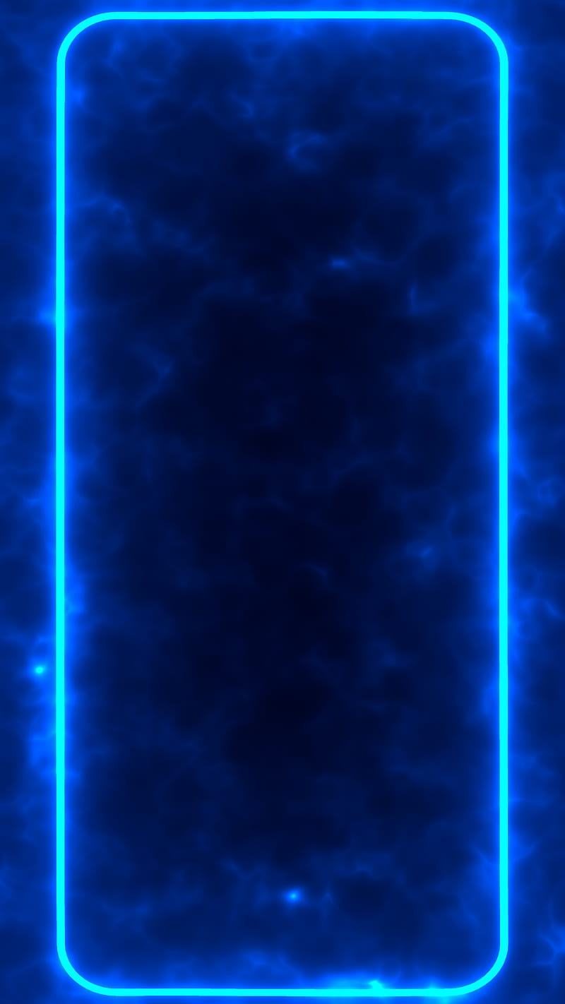 Blue Long Frame 2, amoled, border, dark, iphone, light, oneplus, samsung, smoke, xiaomi, HD mobile wallpaper