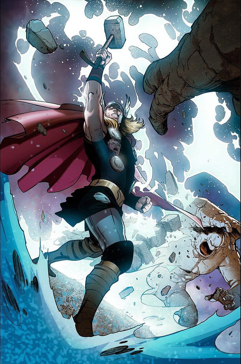 Thor by Pepe Larraz, comic, illustration, ilustracion, marvel, pepe larraz, storm, HD phone wallpaper